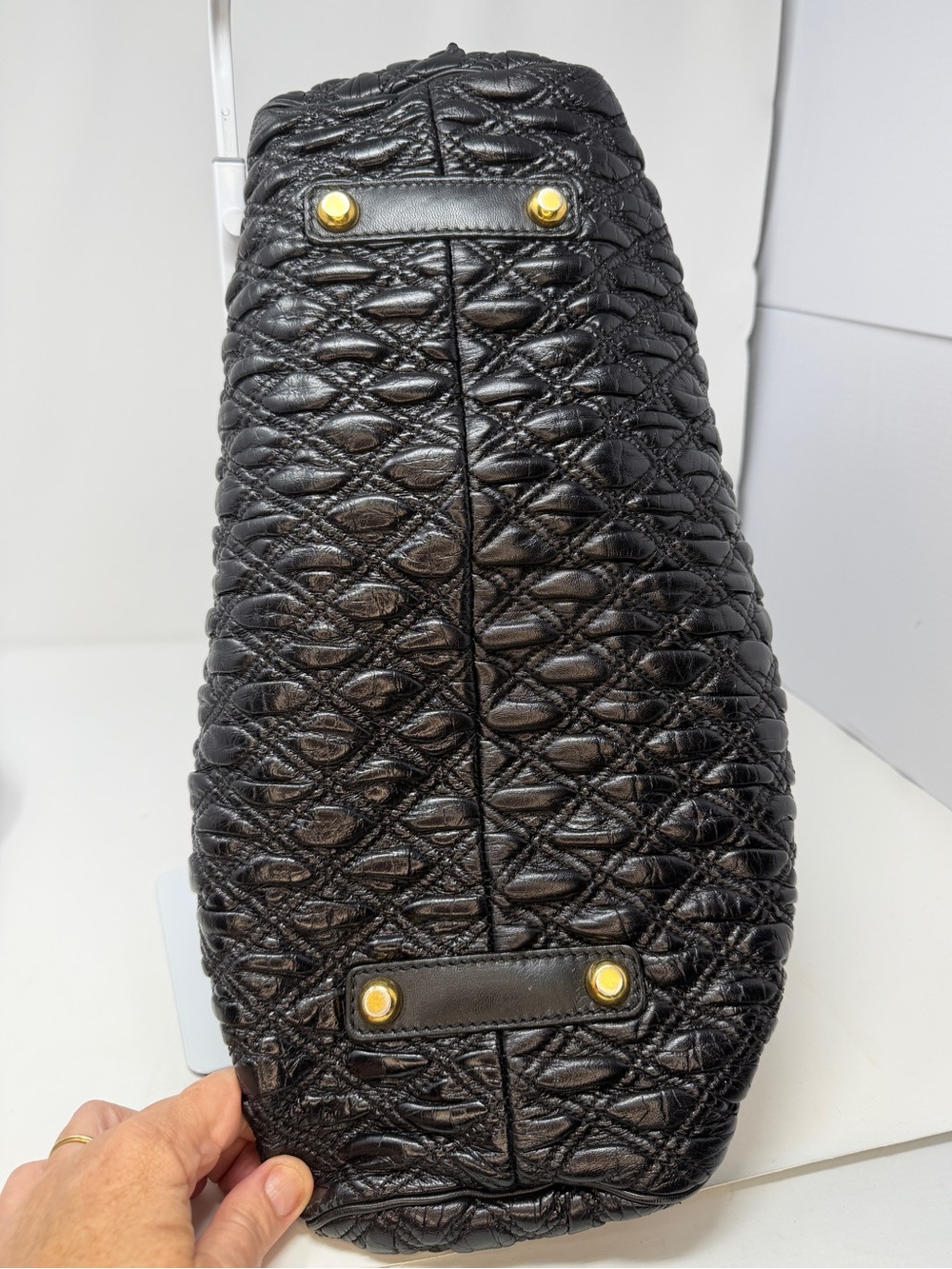 Marc Jacobs Rare Vintage Black Quilted Leather Stam Bag Classic Full Size - Picture 5 of 17